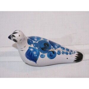 Vtg. Mexican Folk Art Hand Painted Tonala Bird Dove 9" Length (not signed)